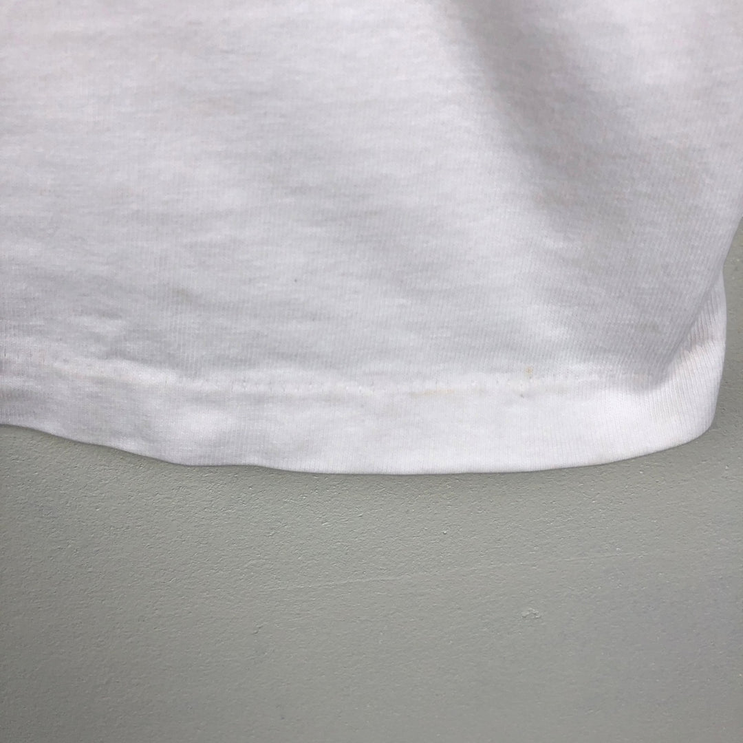 90'S Hanes BEEFY-T Floral Art T-Shirt, Made in USA, Men's Size L (approx.), Vintage cotton white type Vintage Second Hand