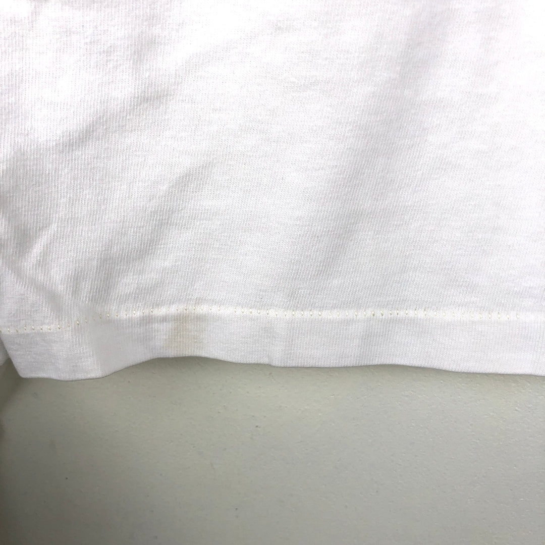 90'S Hanes BEEFY-T Floral Art T-Shirt, Made in USA, Men's Size L (approx.), Vintage cotton white type Vintage Second Hand