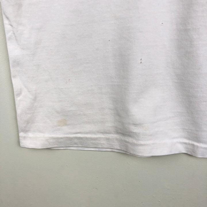 90'S Hanes BEEFY-T Floral Art T-Shirt, Made in USA, Men's Size L (approx.), Vintage cotton white type Vintage Second Hand