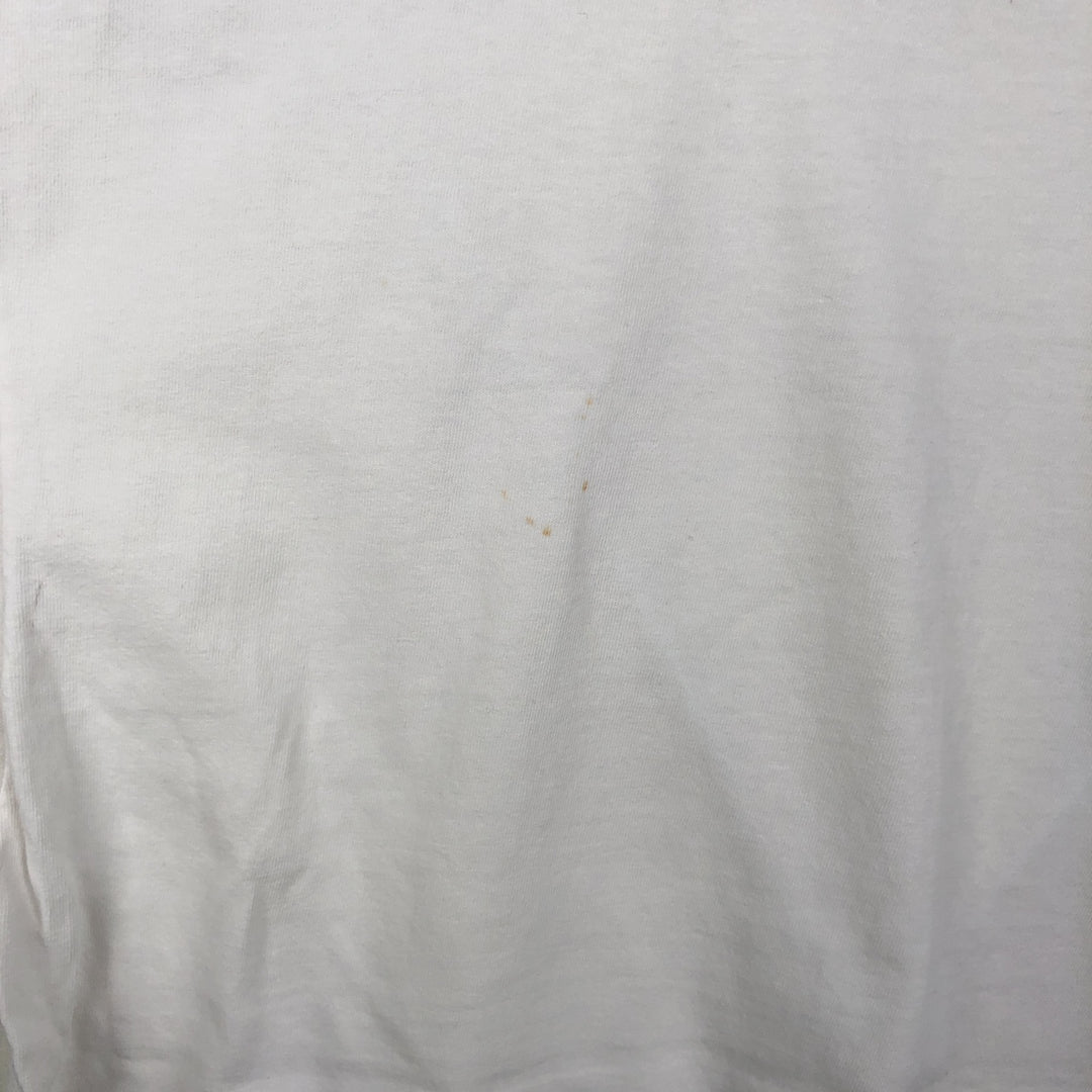 90'S Hanes BEEFY-T Floral Art T-Shirt, Made in USA, Men's Size L (approx.), Vintage cotton white type Vintage Second Hand
