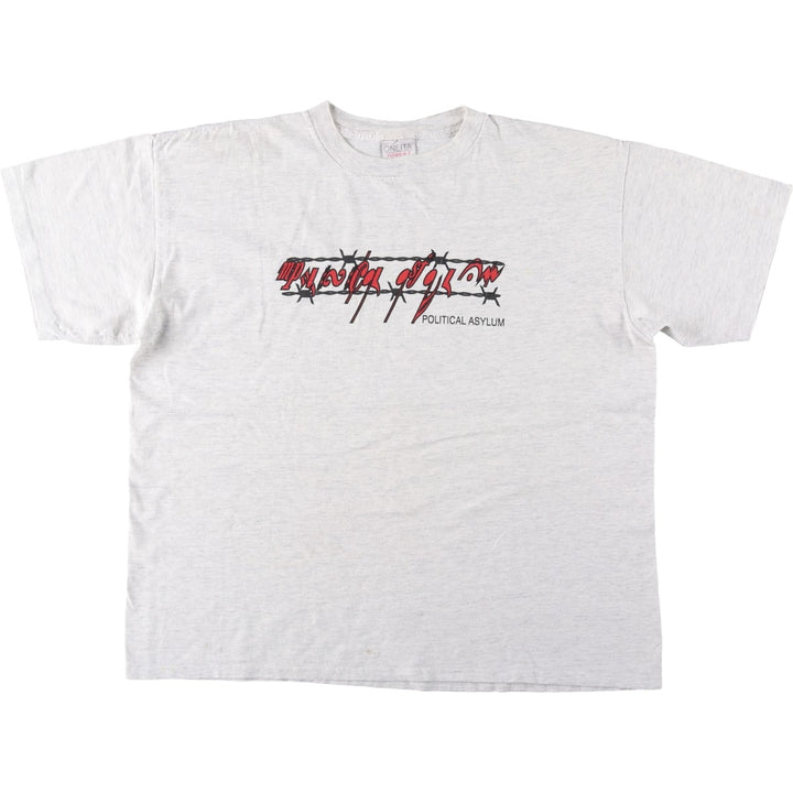 90'S ONEITA Printed T-shirt, Men's XL size, Vintage cotton gray type Vintage Second Hand