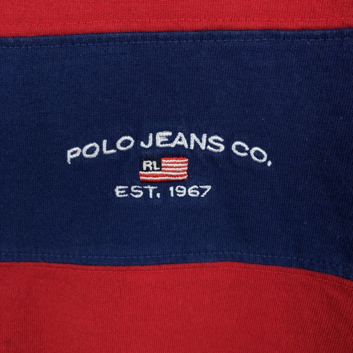 Ralph Lauren POLO JEANS COMPANY Ringer T-shirt, Men's XL equivalent, Vintage cotton red type Vintage Second Hand