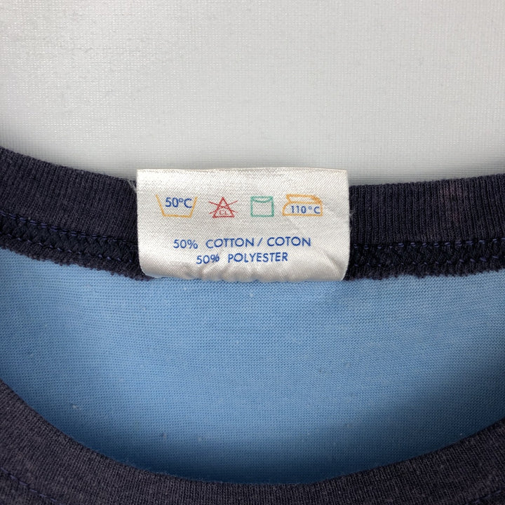 CALHOUN Ringer T-Shirt, Made in Canada, Men's Size L (equivalent) cotton Blue type light blue Vintage Second Hand