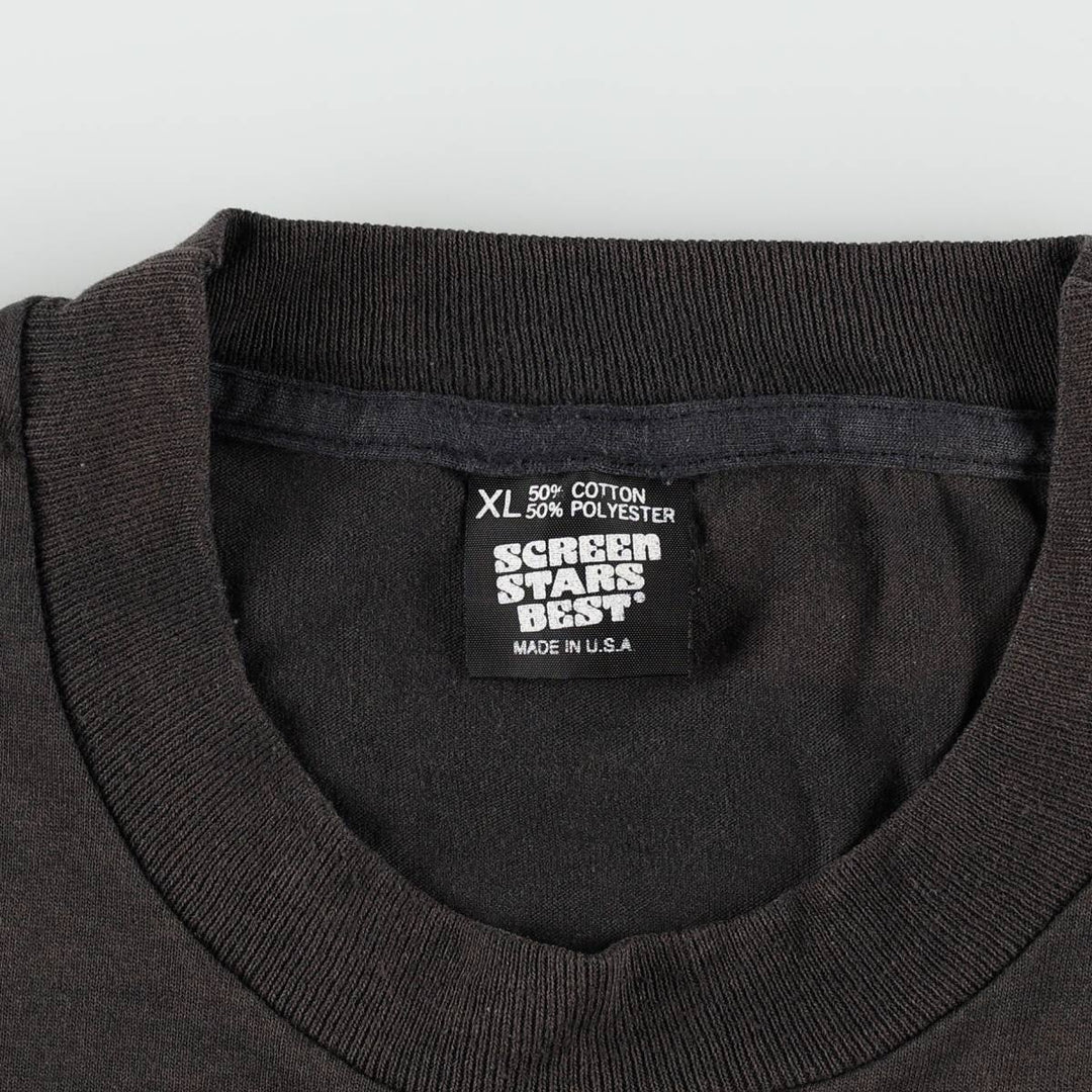 90'S SCREEN STARS Plain T-shirt Made in USA Men's XL Vintage cotton black type Vintage Second Hand