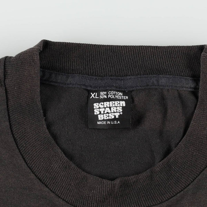 90'S SCREEN STARS Plain T-shirt Made in USA Men's XL Vintage cotton black type Vintage Second Hand