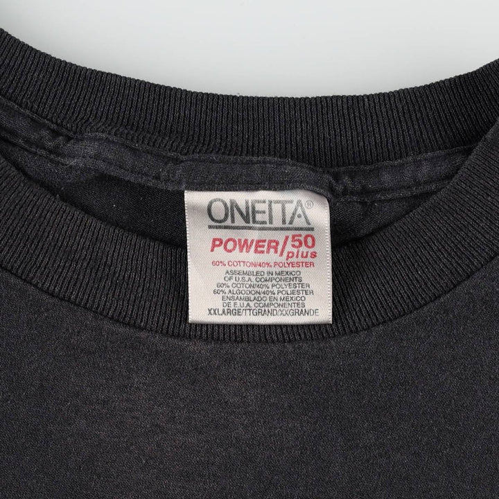 90'S ONEITA Plain T-Shirt, Men's XXL equivalent, Vintage cotton black type Vintage Second Hand