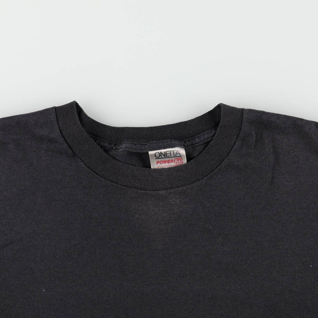90'S ONEITA Plain T-Shirt, Men's XXL equivalent, Vintage cotton black type Vintage Second Hand