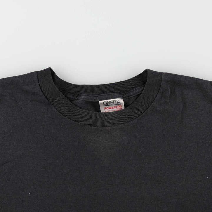 90'S ONEITA Plain T-Shirt, Men's XXL equivalent, Vintage cotton black type Vintage Second Hand