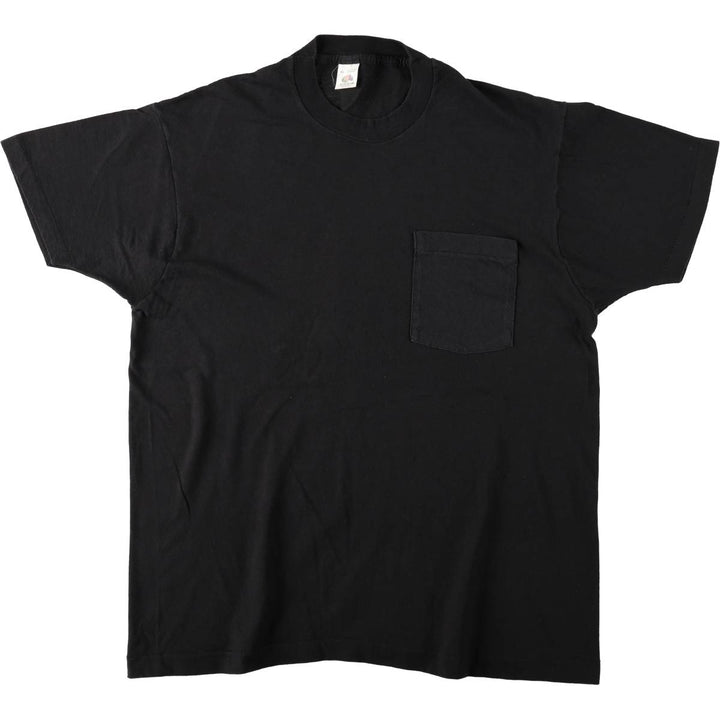 90'S Fruit of the Loom plain pocket T-shirt made in the USA, men's XL size, vintage cotton black type Vintage Second Hand
