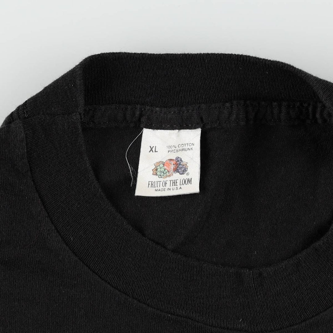 90'S Fruit of the Loom plain pocket T-shirt made in the USA, men's XL size, vintage cotton black type Vintage Second Hand