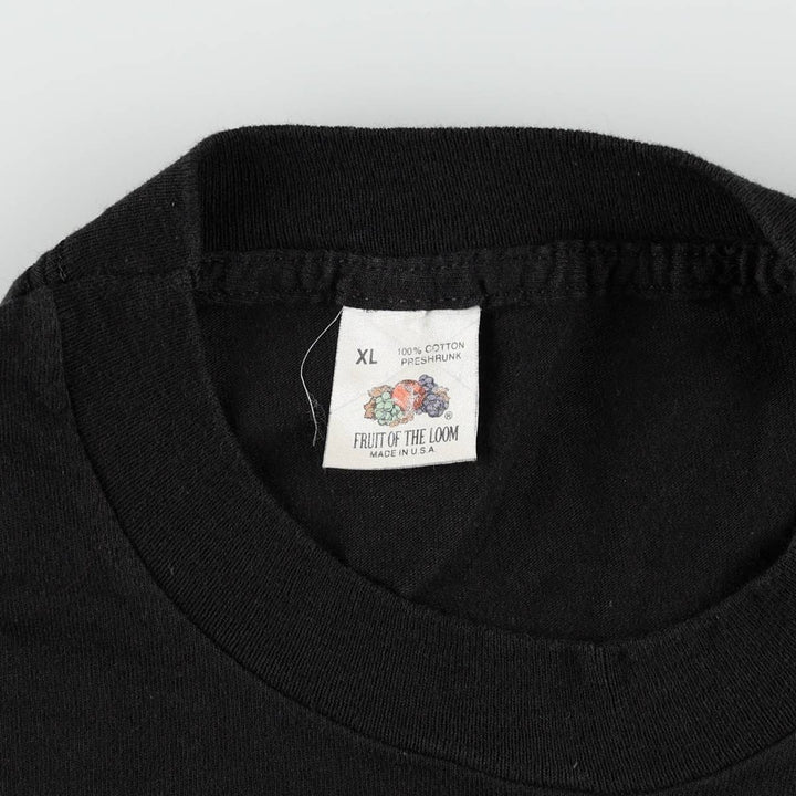 90'S Fruit of the Loom plain pocket T-shirt made in the USA, men's XL size, vintage cotton black type Vintage Second Hand
