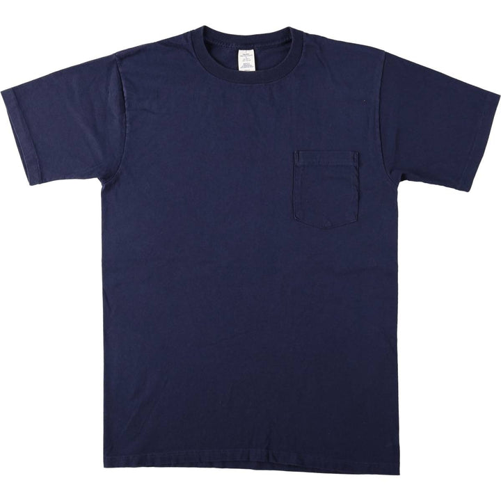 80s-90'S Town Craft Plain Pocket T-Shirt, Made in USA, Men's Size L (Equivalent), Vintage cotton navy blue type Vintage Second Hand
