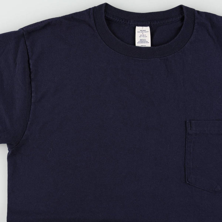 80s-90'S Town Craft Plain Pocket T-Shirt, Made in USA, Men's Size L (Equivalent), Vintage cotton navy blue type Vintage Second Hand