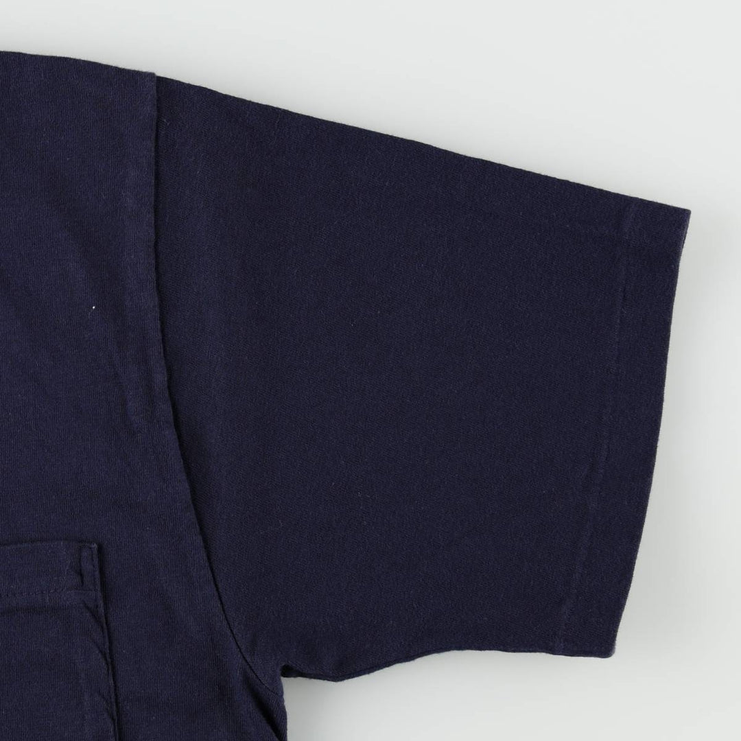 80s-90'S Town Craft Plain Pocket T-Shirt, Made in USA, Men's Size L (Equivalent), Vintage cotton navy blue type Vintage Second Hand