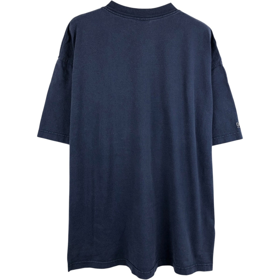 Majestic MLB NEW YORK YANKEES Sports Print T-Shirt (Men's XL equivalent) cotton navy blue type Vintage Second Hand
