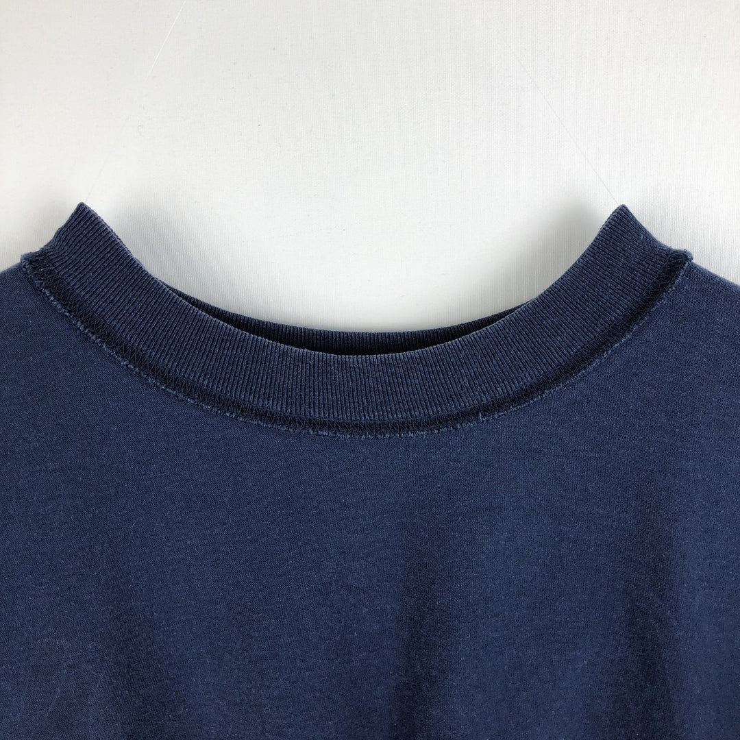 Majestic MLB NEW YORK YANKEES Sports Print T-Shirt (Men's XL equivalent) cotton navy blue type Vintage Second Hand