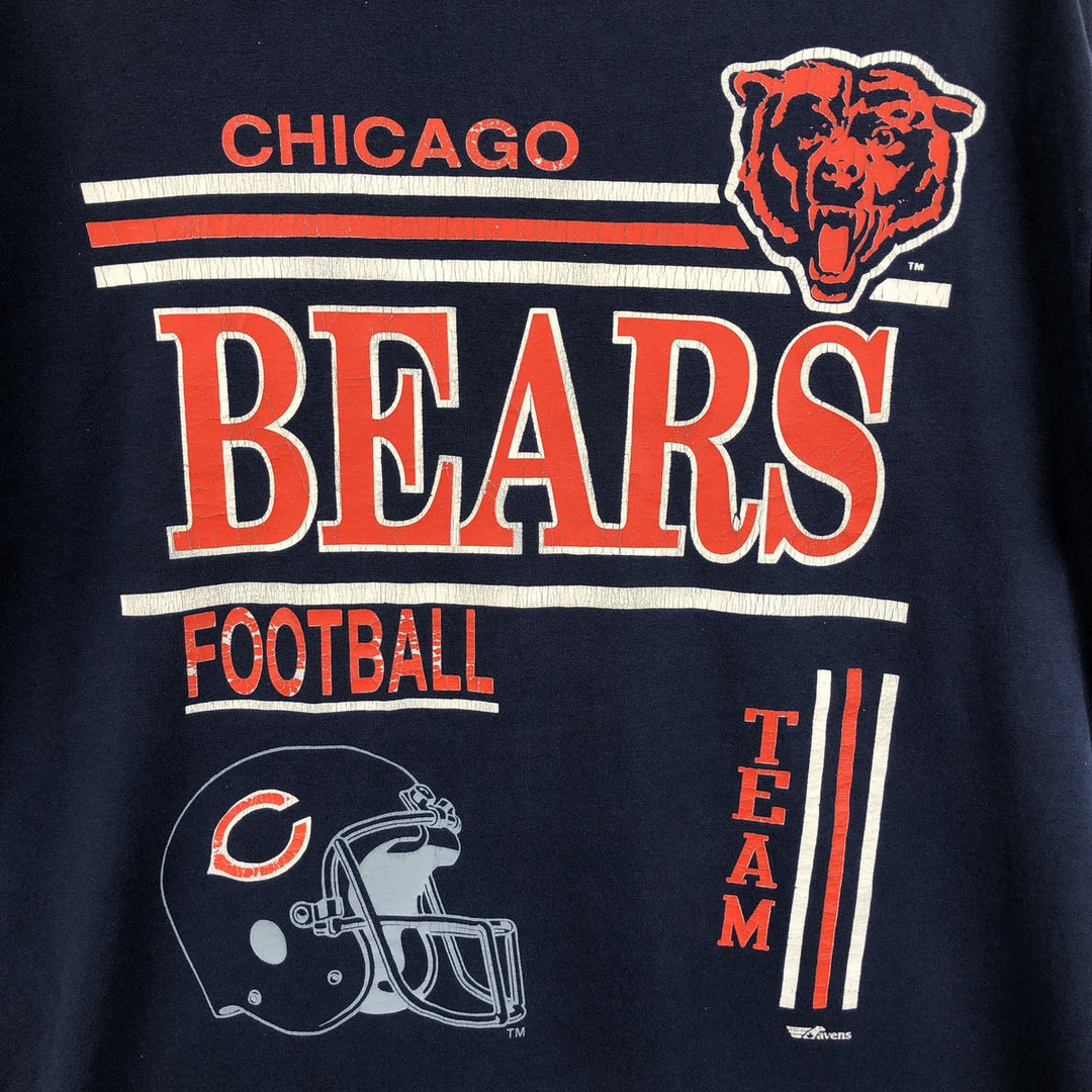 ~90'S NFL Chicago Bears sports print T-shirt, men's size M equivalent, vintage. unclear navy blue type Vintage Second Hand