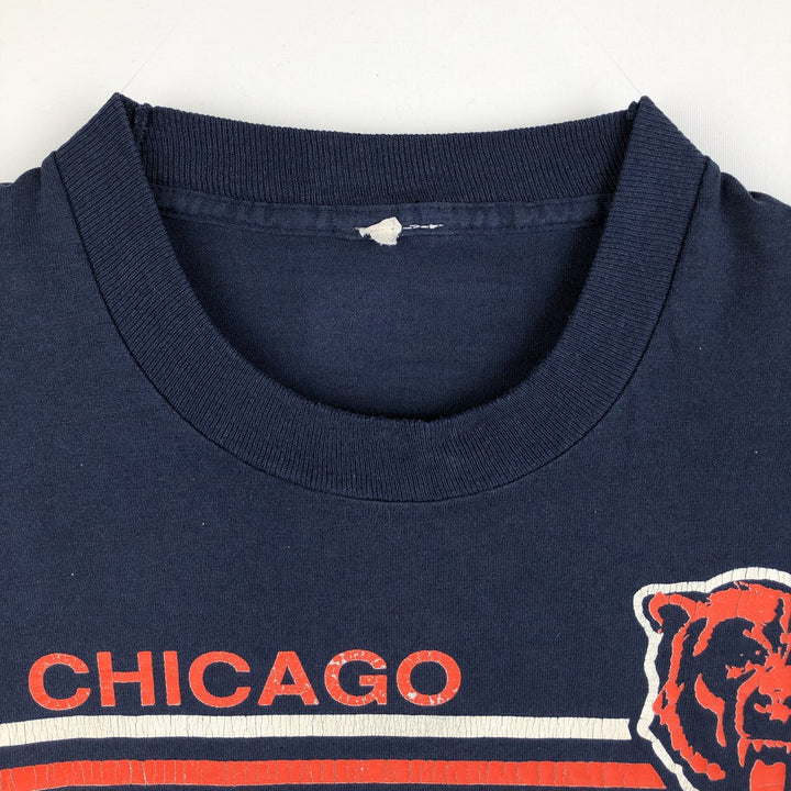 ~90'S NFL Chicago Bears sports print T-shirt, men's size M equivalent, vintage. unclear navy blue type Vintage Second Hand
