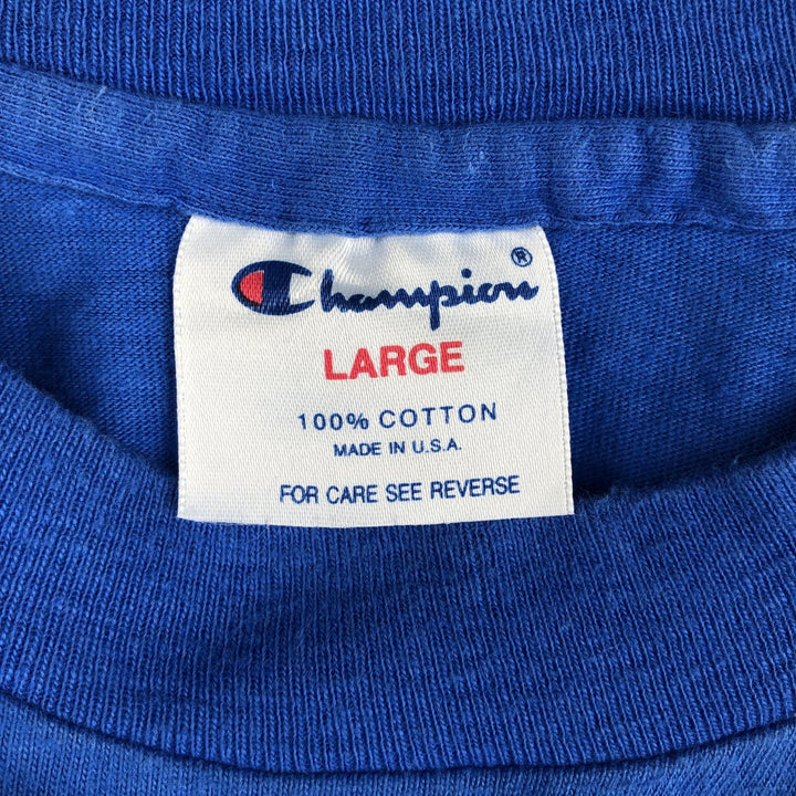 90'S Champion New York Giants sports print T-shirt, Made in USA, Men's size L equivalent, Vintage cotton blue type Vintage Second Hand