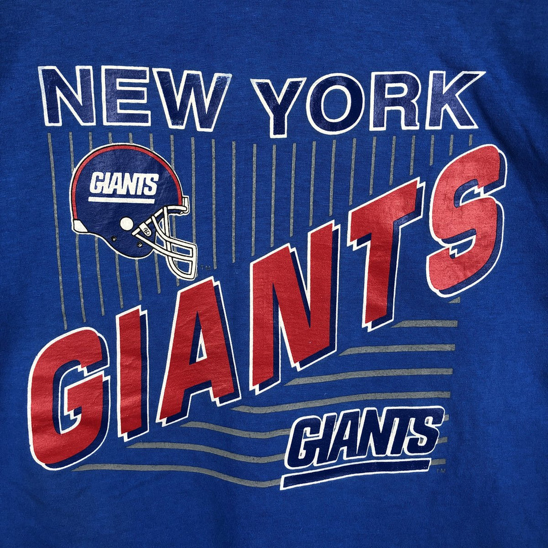 90'S Champion New York Giants sports print T-shirt, Made in USA, Men's size L equivalent, Vintage cotton blue type Vintage Second Hand
