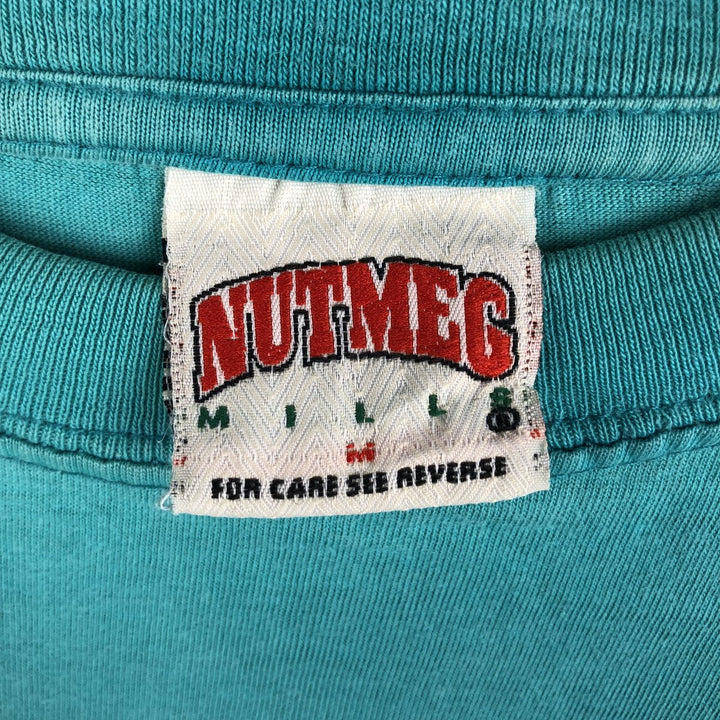 90'S Nutmeg Mills NBA Charlotte Hornets sports print T-shirt, men's size M (approx.) cotton Emerald green Vintage Second Hand