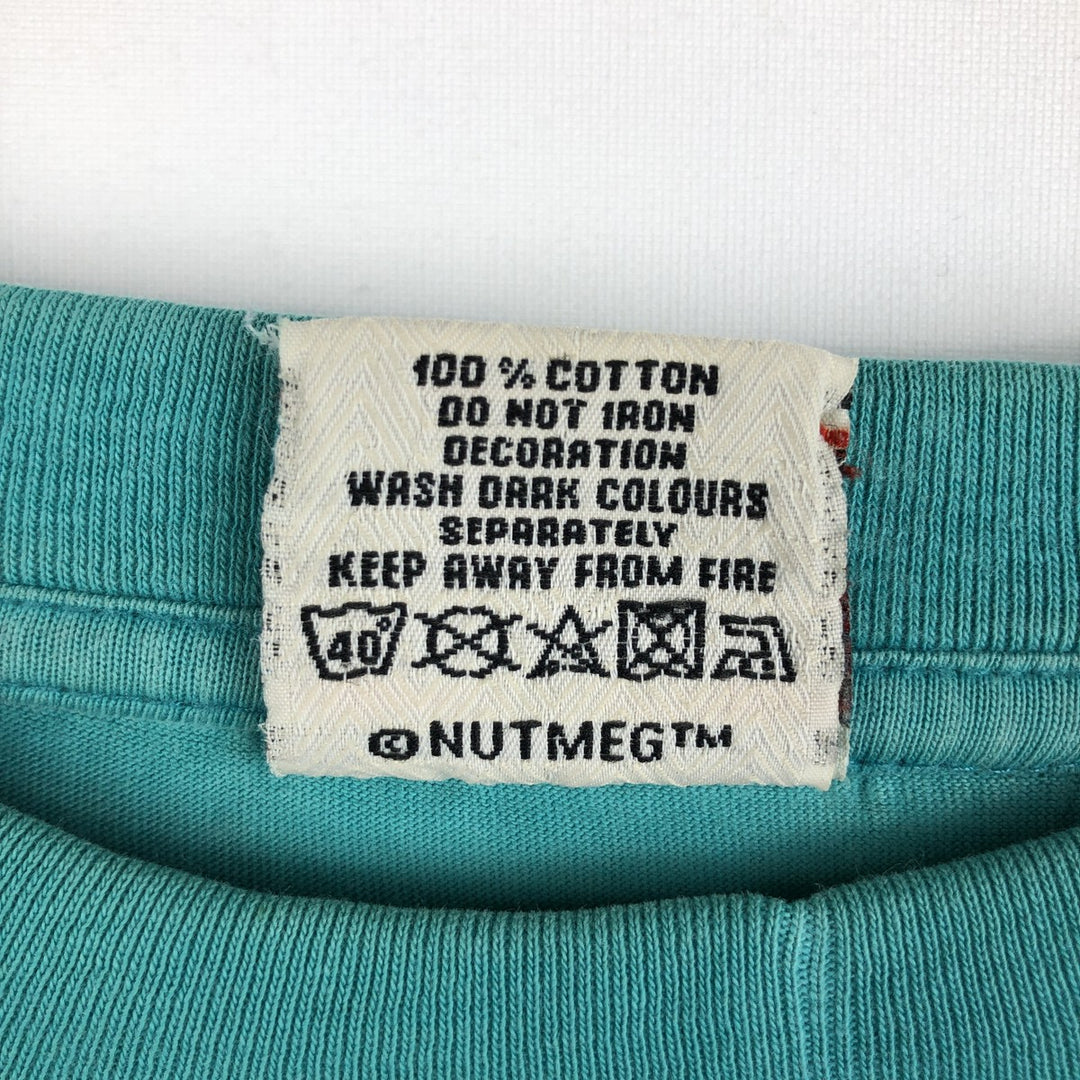 90'S Nutmeg Mills NBA Charlotte Hornets sports print T-shirt, men's size M (approx.) cotton Emerald green Vintage Second Hand