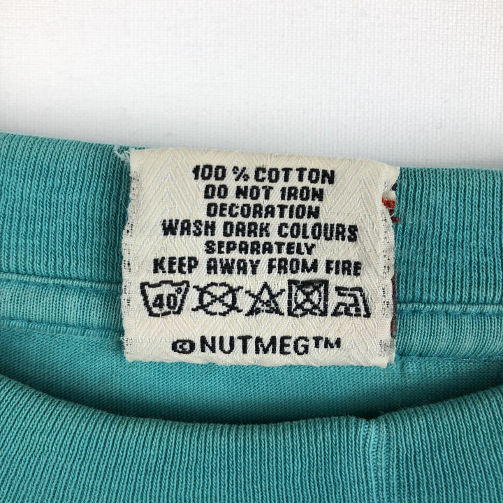 90'S Nutmeg Mills NBA Charlotte Hornets sports print T-shirt, men's size M (approx.) cotton Emerald green Vintage Second Hand
