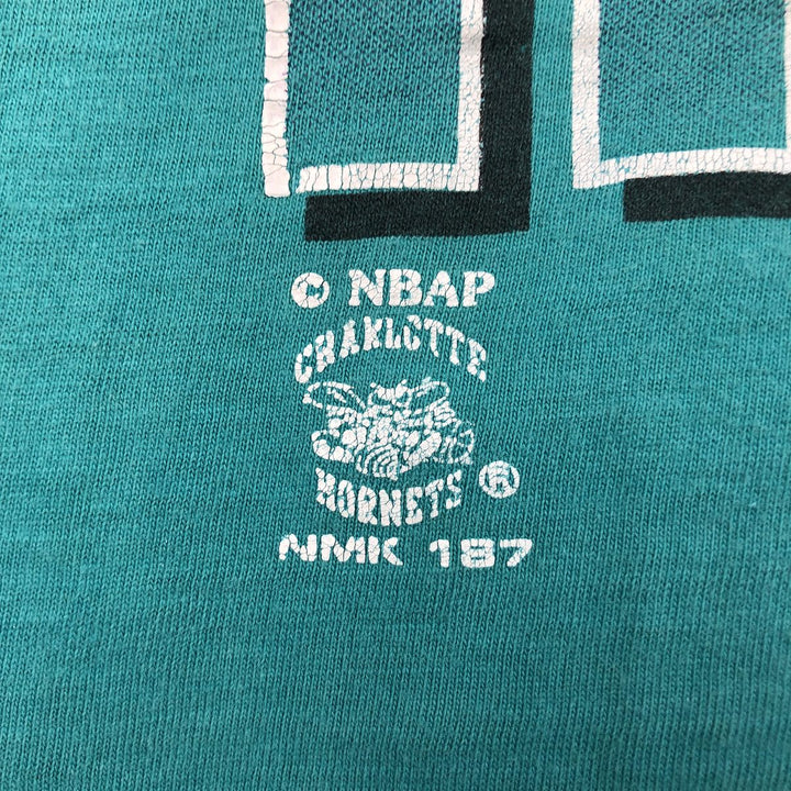 90'S Nutmeg Mills NBA Charlotte Hornets sports print T-shirt, men's size M (approx.) cotton Emerald green Vintage Second Hand