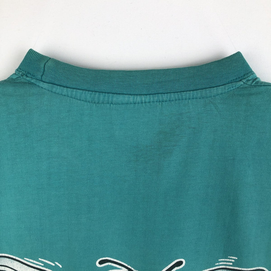 90'S Nutmeg Mills NBA Charlotte Hornets sports print T-shirt, men's size M (approx.) cotton Emerald green Vintage Second Hand