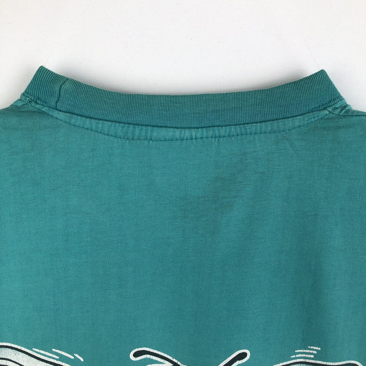 90'S Nutmeg Mills NBA Charlotte Hornets sports print T-shirt, men's size M (approx.) cotton Emerald green Vintage Second Hand