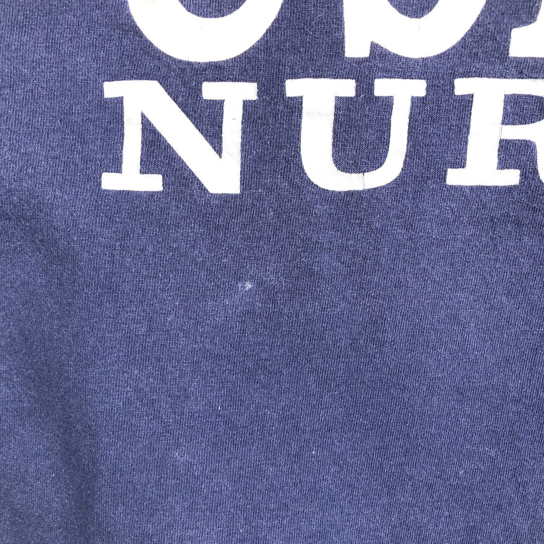90'S Russell College T-shirt, Made in USA, Men's XL, Vintage cotton navy blue type Vintage Second Hand
