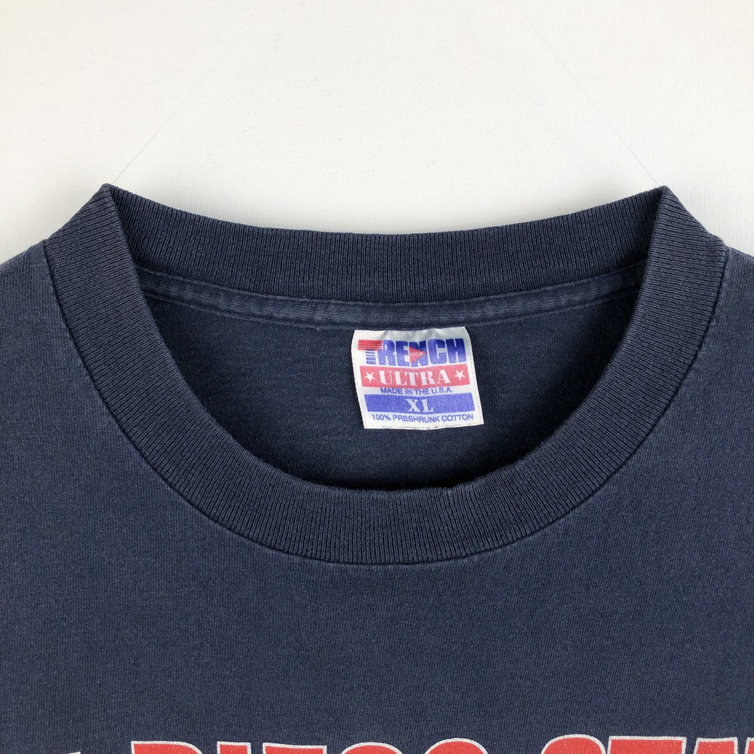 ~90'S TRENCH ULTRA Triple Print College T-Shirt, Made in USA, Men's XL Equivalent, Vintage cotton navy blue type Vintage Second Hand