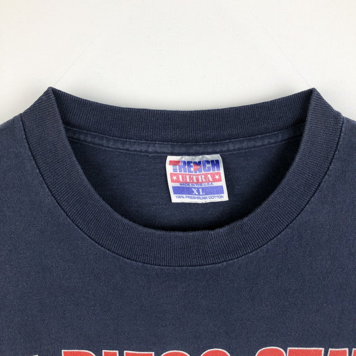 ~90'S TRENCH ULTRA Triple Print College T-Shirt, Made in USA, Men's XL Equivalent, Vintage cotton navy blue type Vintage Second Hand