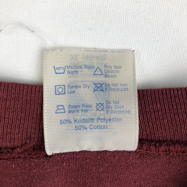 90'S Logo Seven Washington Redskins Sports Print T-Shirt, Made in USA, Men's XL equivalent, Vintage polyester wine-red Vintage Second Hand
