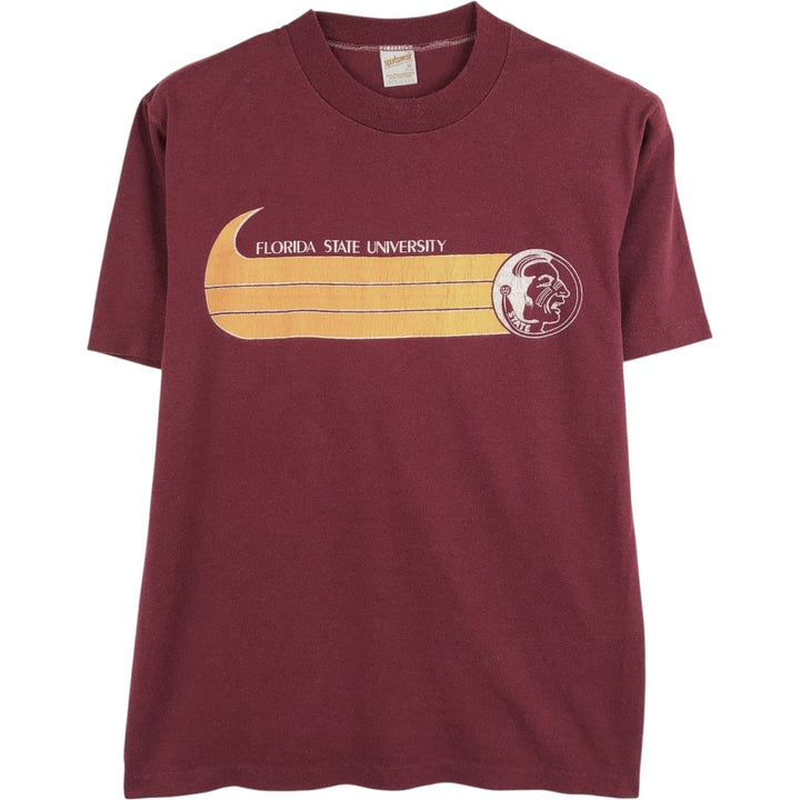 70s-80'S Sportswear College T-shirt, Made in USA, Men's Size M (approx.), Vintage polyester wine-red Vintage Second Hand