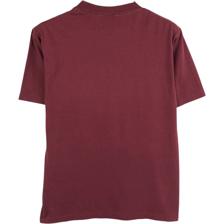 70s-80'S Sportswear College T-shirt, Made in USA, Men's Size M (approx.), Vintage polyester wine-red Vintage Second Hand