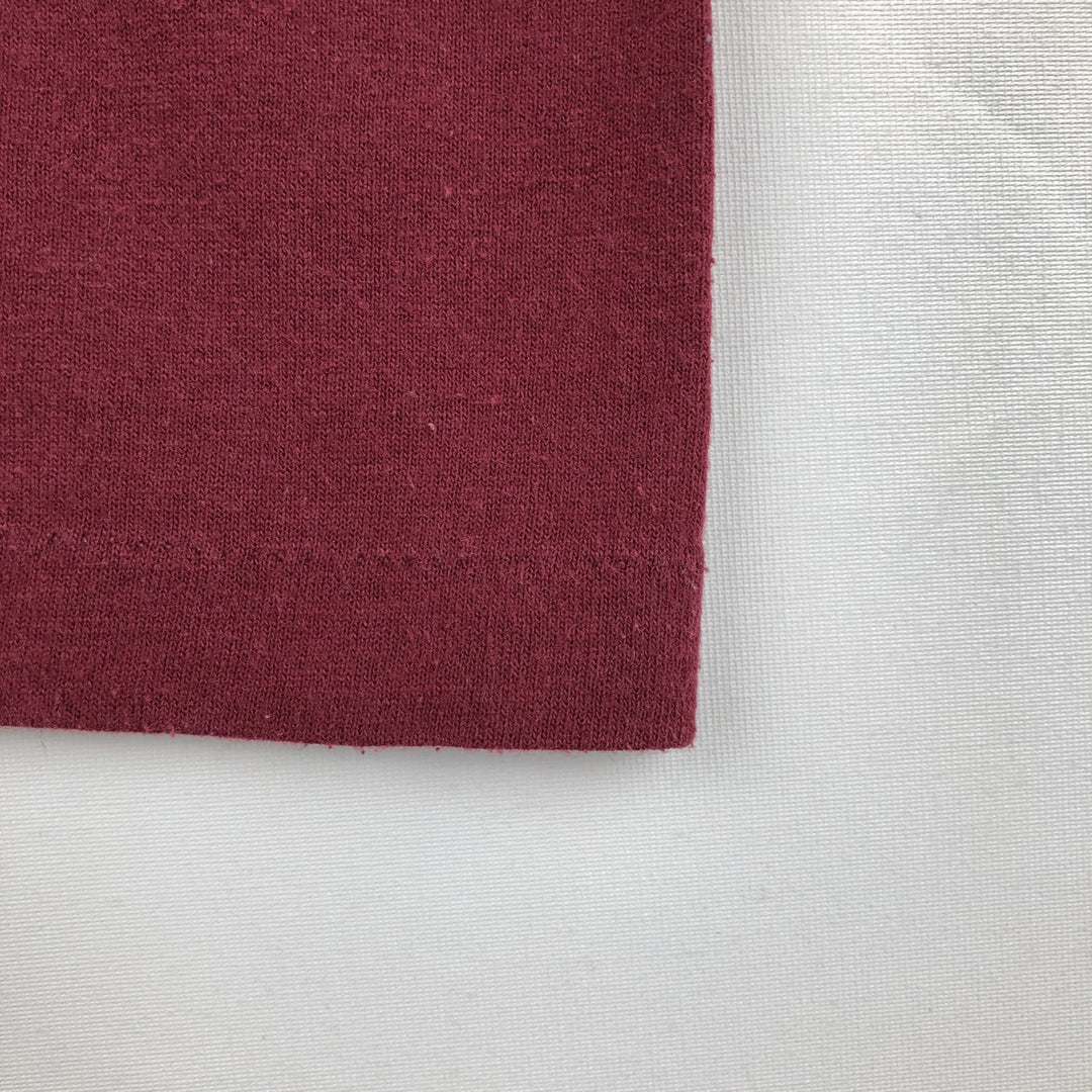 70s-80'S Sportswear College T-shirt, Made in USA, Men's Size M (approx.), Vintage polyester wine-red Vintage Second Hand