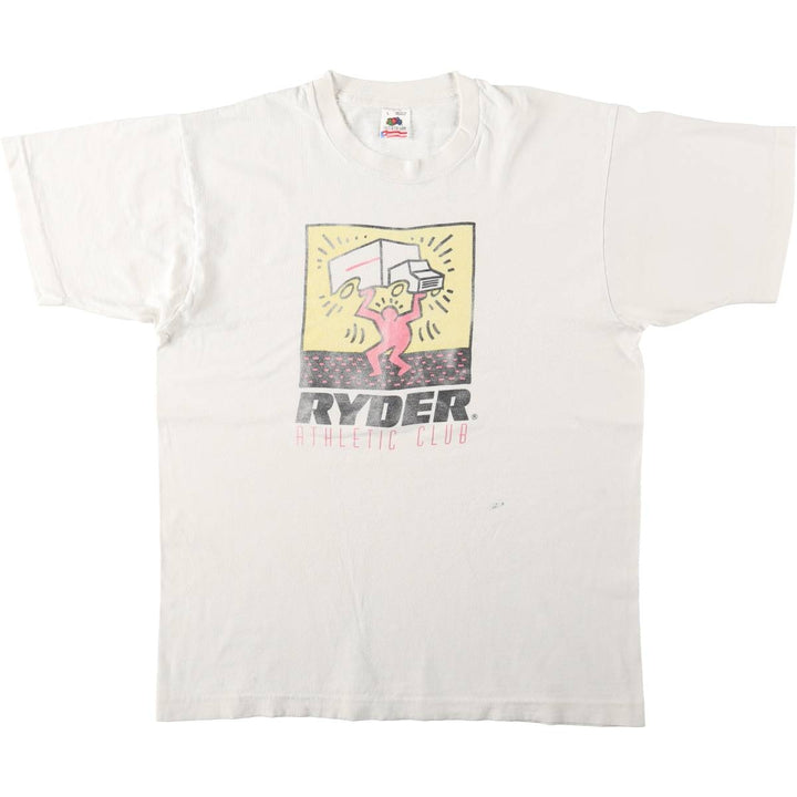 90'S Fruit of the Loom Keith Haring Art T-shirt, Made in USA, Men's Size L (approx.), Vintage cotton white type Vintage Second Hand