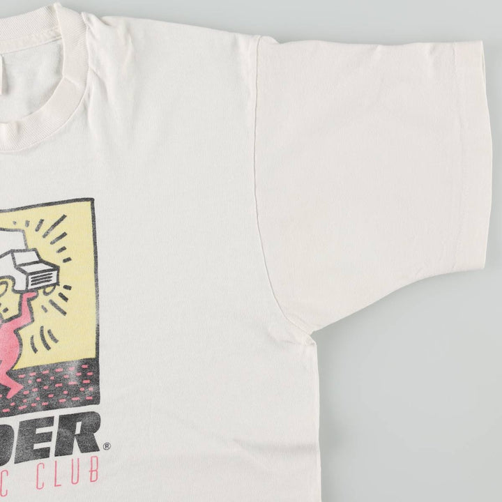90'S Fruit of the Loom Keith Haring Art T-shirt, Made in USA, Men's Size L (approx.), Vintage cotton white type Vintage Second Hand