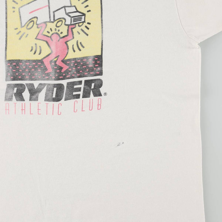90'S Fruit of the Loom Keith Haring Art T-shirt, Made in USA, Men's Size L (approx.), Vintage cotton white type Vintage Second Hand