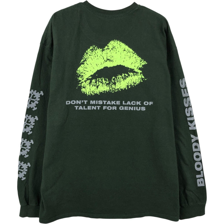 Gildan TYPE O NEGATIVE Long-Sleeve Band T-Shirt (Men's XL equivalent) cotton Khaki type Vintage Second Hand
