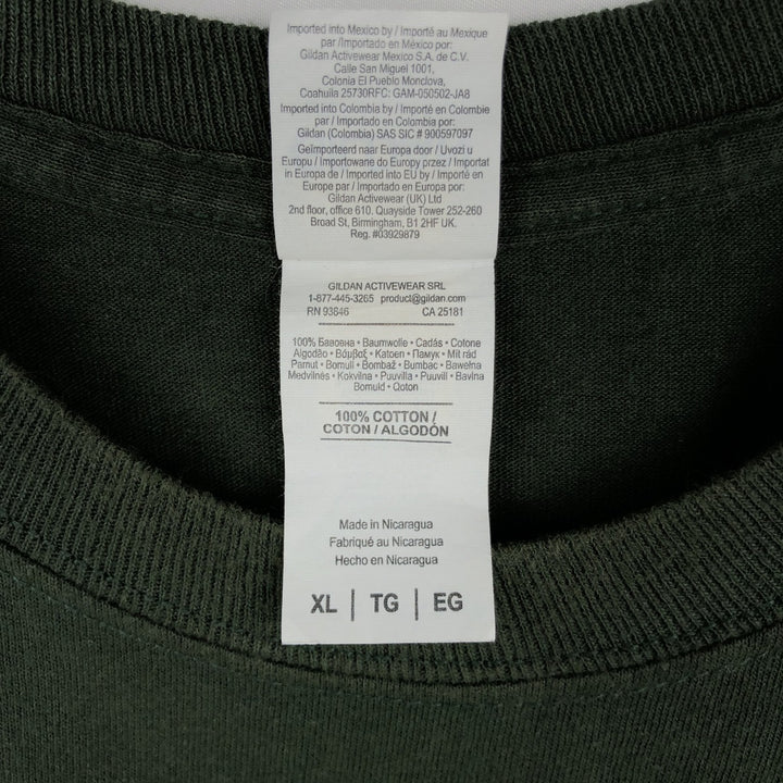 Gildan TYPE O NEGATIVE Long-Sleeve Band T-Shirt (Men's XL equivalent) cotton Khaki type Vintage Second Hand
