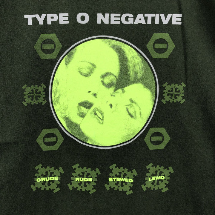 Gildan TYPE O NEGATIVE Long-Sleeve Band T-Shirt (Men's XL equivalent) cotton Khaki type Vintage Second Hand