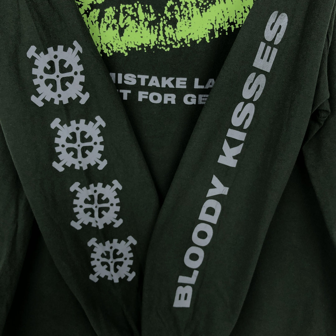 Gildan TYPE O NEGATIVE Long-Sleeve Band T-Shirt (Men's XL equivalent) cotton Khaki type Vintage Second Hand