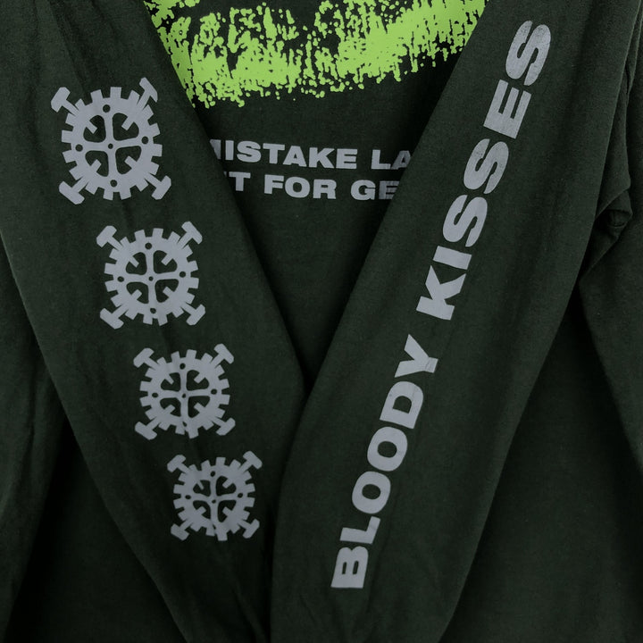 Gildan TYPE O NEGATIVE Long-Sleeve Band T-Shirt (Men's XL equivalent) cotton Khaki type Vintage Second Hand