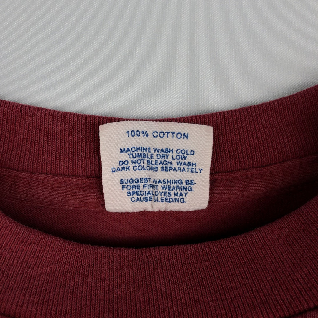 80'S Adidas Long-Sleeve T-Shirt, Made in USA, Men's Size M (Equivalent), Vintage cotton red type Vintage Second Hand