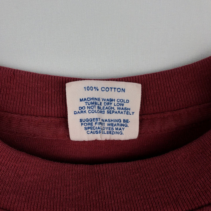 80'S Adidas Long-Sleeve T-Shirt, Made in USA, Men's Size M (Equivalent), Vintage cotton red type Vintage Second Hand