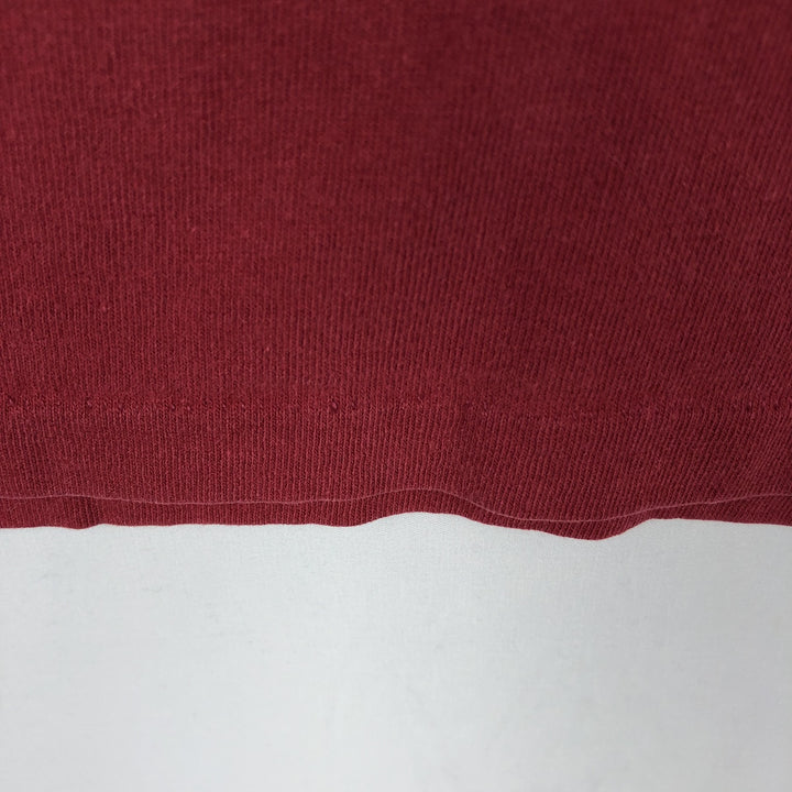 80'S Adidas Long-Sleeve T-Shirt, Made in USA, Men's Size M (Equivalent), Vintage cotton red type Vintage Second Hand