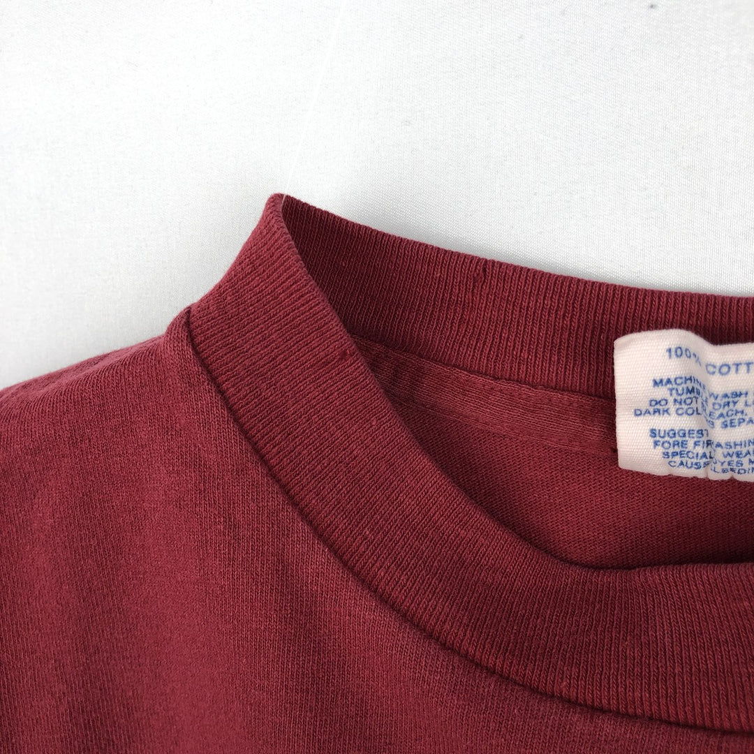 80'S Adidas Long-Sleeve T-Shirt, Made in USA, Men's Size M (Equivalent), Vintage cotton red type Vintage Second Hand