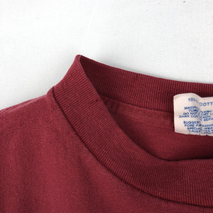 80'S Adidas Long-Sleeve T-Shirt, Made in USA, Men's Size M (Equivalent), Vintage cotton red type Vintage Second Hand